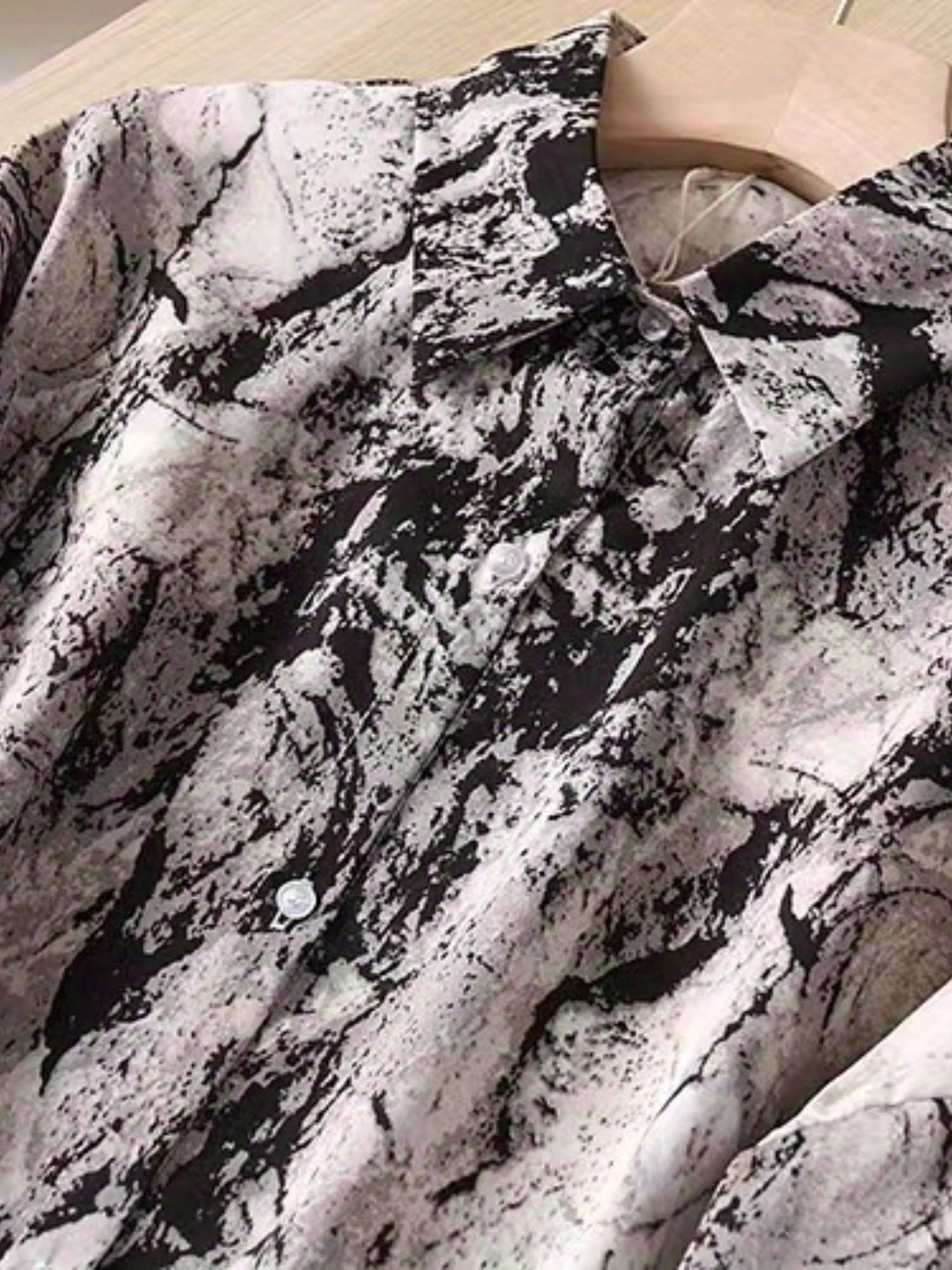 vlovelaw Allover Print Button Front Shirt, Casual Long Sleeve Shirt For Spring & Fall, Women's Clothing