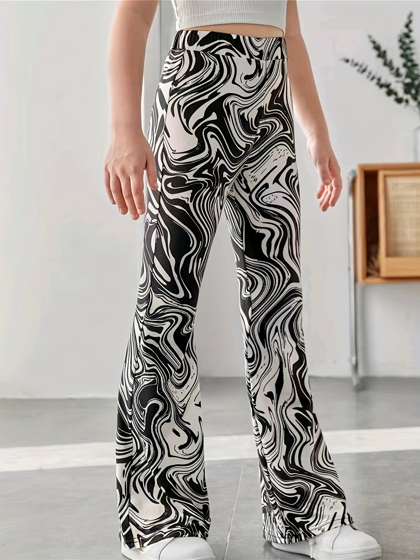 Girls Comfy Stretchy Tie Dye Leggings Slim High Waist Sweatpants For Sports Running Yoga Dance