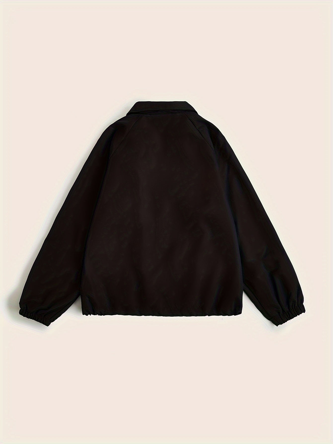 vlovelaw Solid Zip Up Jacket, Casual Long Sleeve Windproof Daily Outerwear With Bag, Women's Clothing