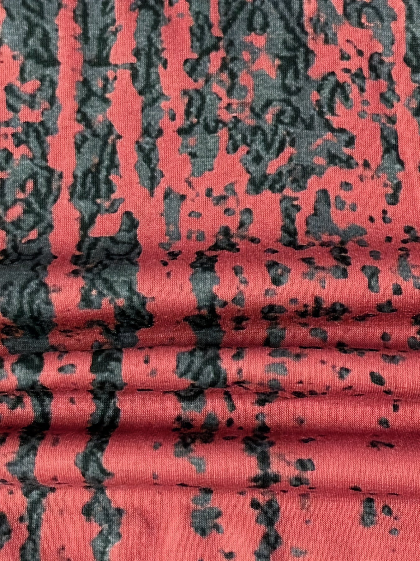 Plus Size Casual Top, Women's Plus Ombre Geometric Print Long Sleeve Notched Neck Slight Stretch Henley T-shirt