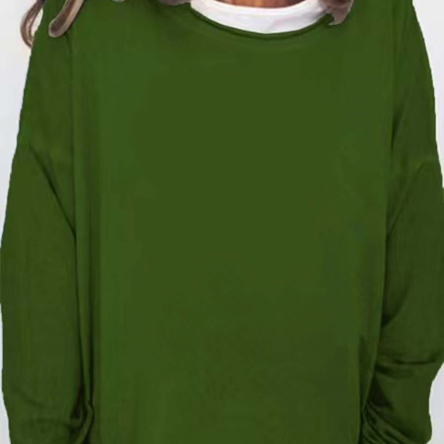 vlovelaw Solid Crew Neck Sweatshirt, Casual Long Sleeve Sweatshirt For Spring & Fall, Women's Clothing