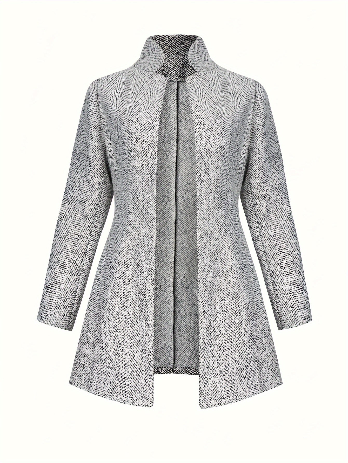 vlovelaw Plus Size Open Front Coat, Casual Long Sleeve Coat For Fall, Women's Plus Size Clothing