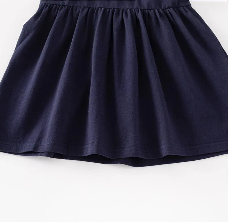 Summer Baby Girls Princess Dresses Cotton Kids Short Sleeve Plaid Dress Girl Turn-Down Collar Dress Children Skirt