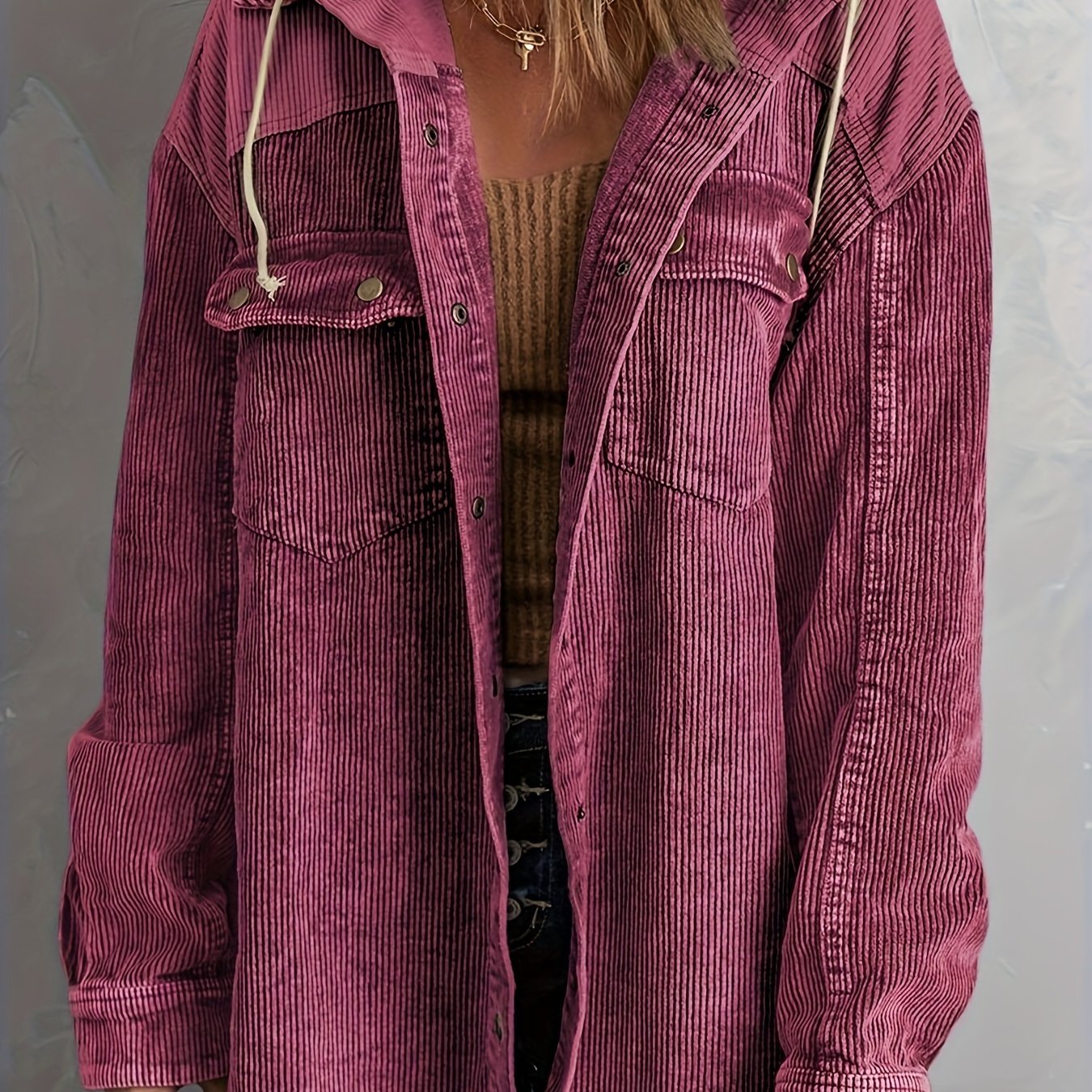 Color Block Long Sleeve Hooded Jacket, Casual Every Day Outerwear For Fall & Winter, Women's Clothing