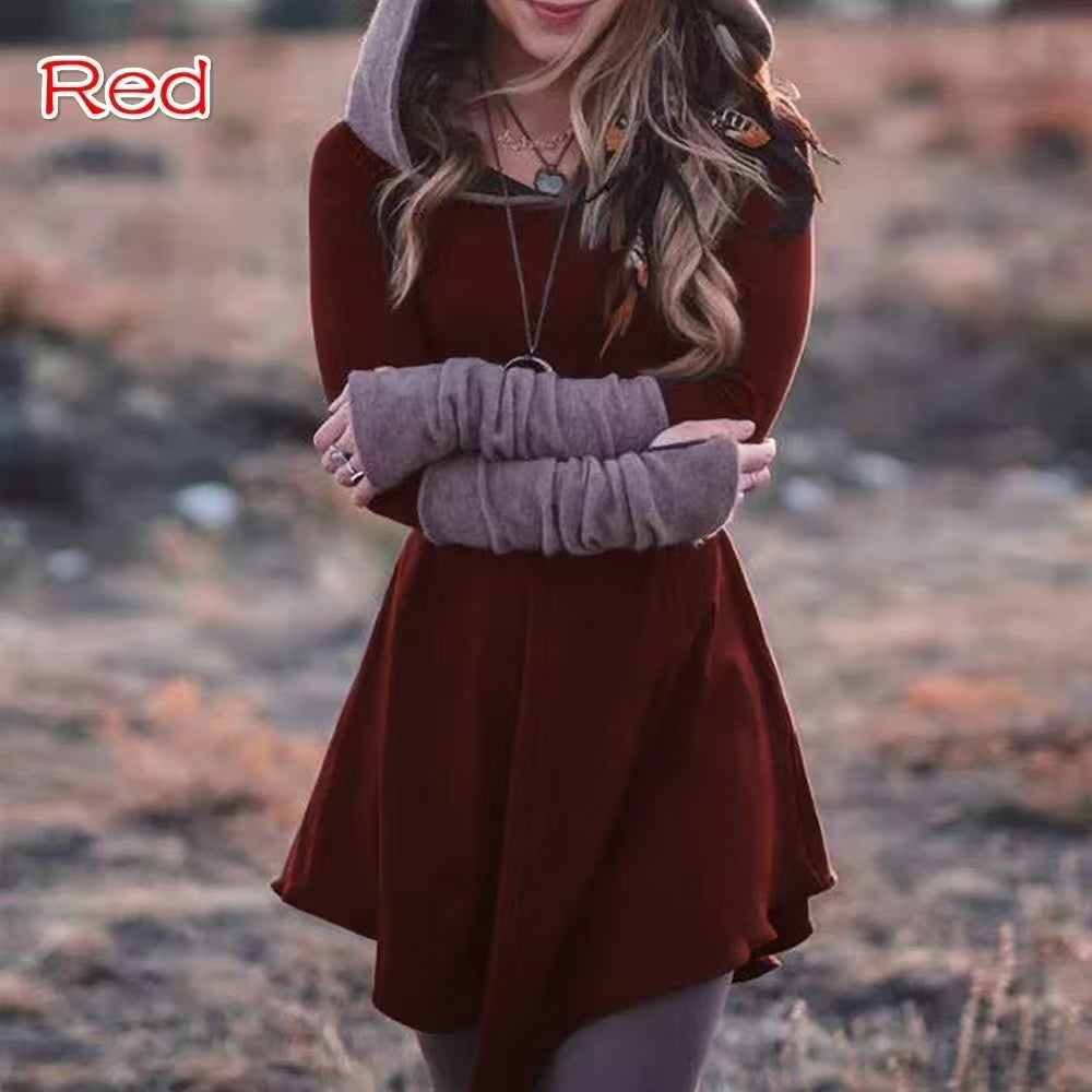 Color Block Zipper  Hoodie, Casual Long Sleeve Drawstring Hoodies Sweatshirt, Women's Clothing