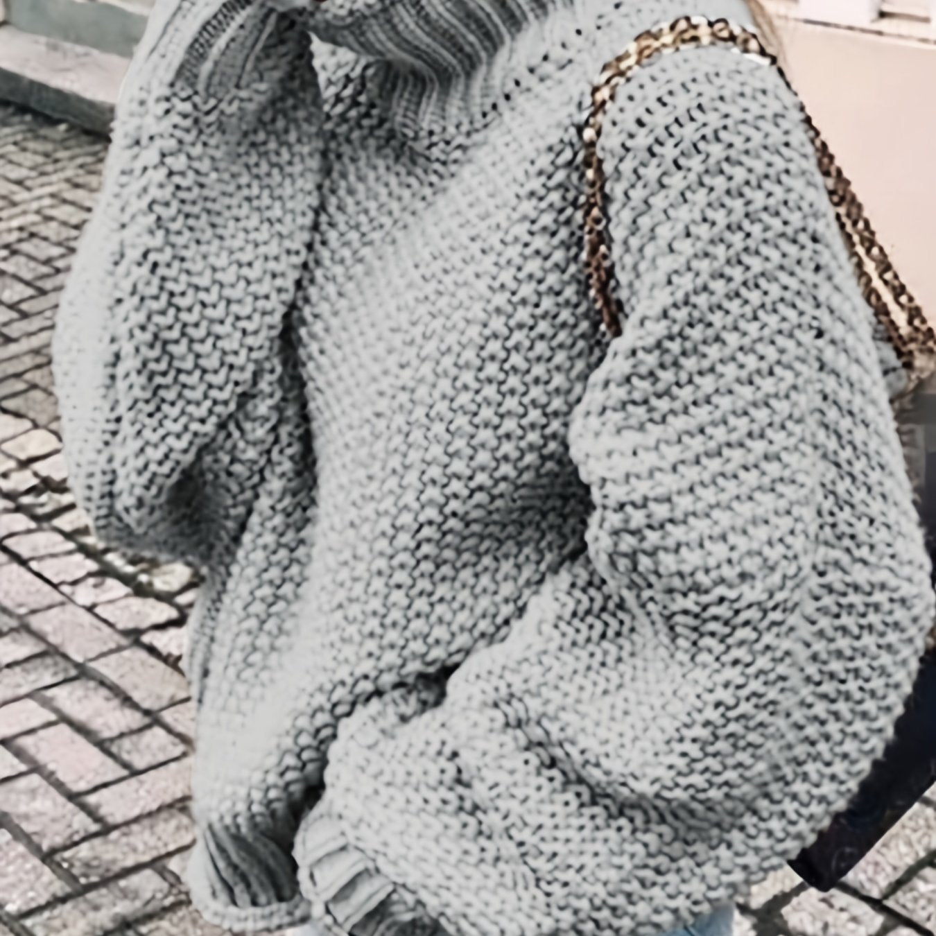 vlovelaw Solid Turtle Neck Pullover Sweater, Casual Long Sleeve Sweater For Fall & Winter, Women's Clothing