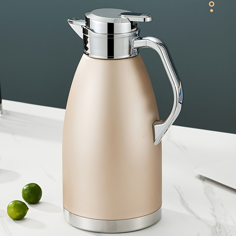 1pc Large Capacity Stainless Steel Insulation Kettle - Coffee Server with Heating, Water Warming, and Storage Functions for Home, Kitchen, Outdoor Camping, and Restaurant Use - Durable, Portable, and Space-Saving Design