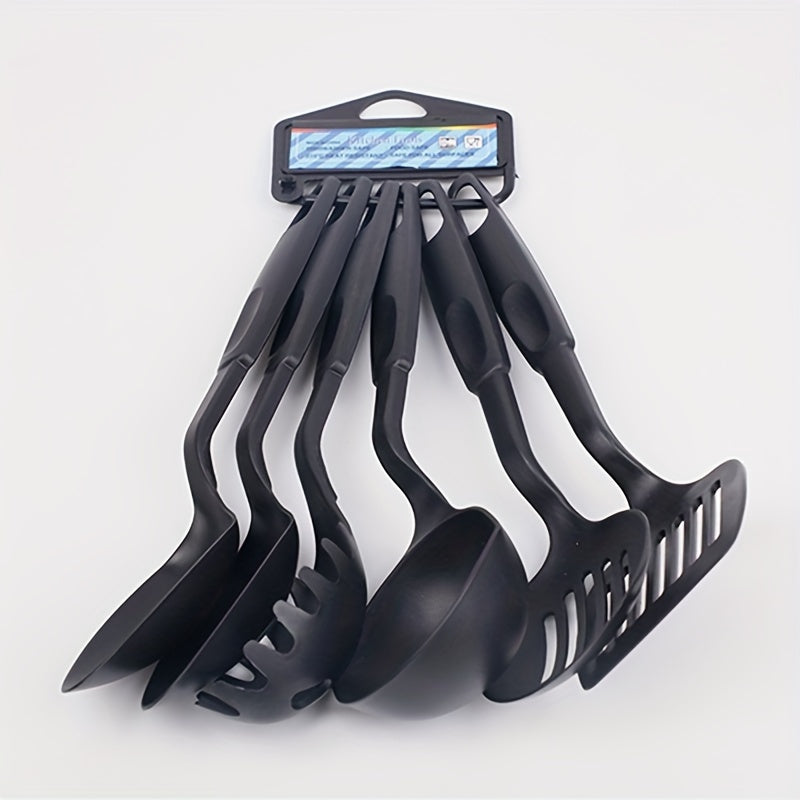 6pcs, Kitchen Utensils Set, Including Ladle, Spoon, Slotted Spoons, Spatula, Slotted Turner, Spaghetti Server, PC Plastic Kitchenware Set, Kitchen Gadgets, Kitchen Accessories, Home Kitchen Items