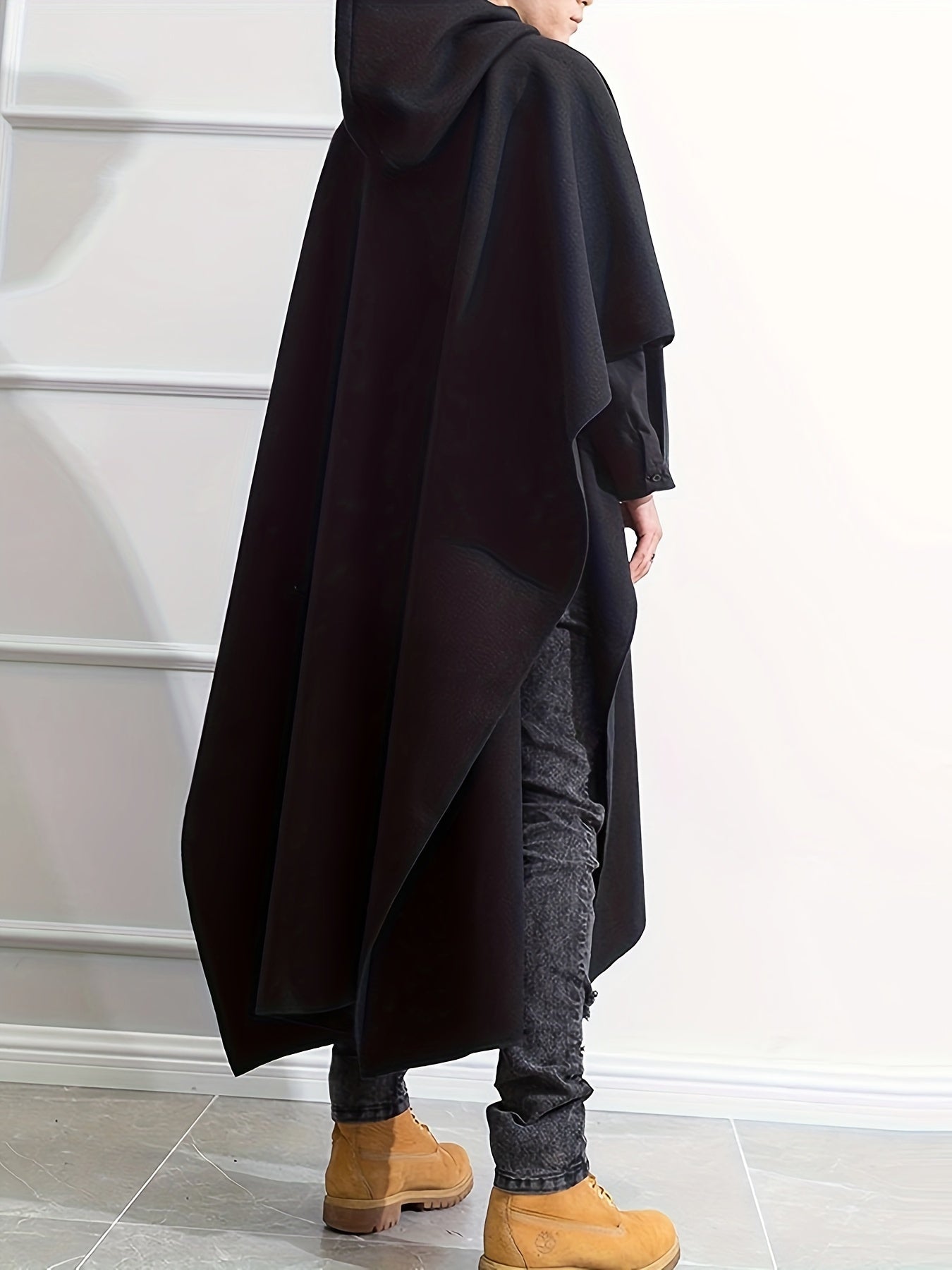 vlovelaw Plus Size Men's Handsome Cool Windbreaker Coat Funky Cloak Fall Winter Tops, Men's Clothing