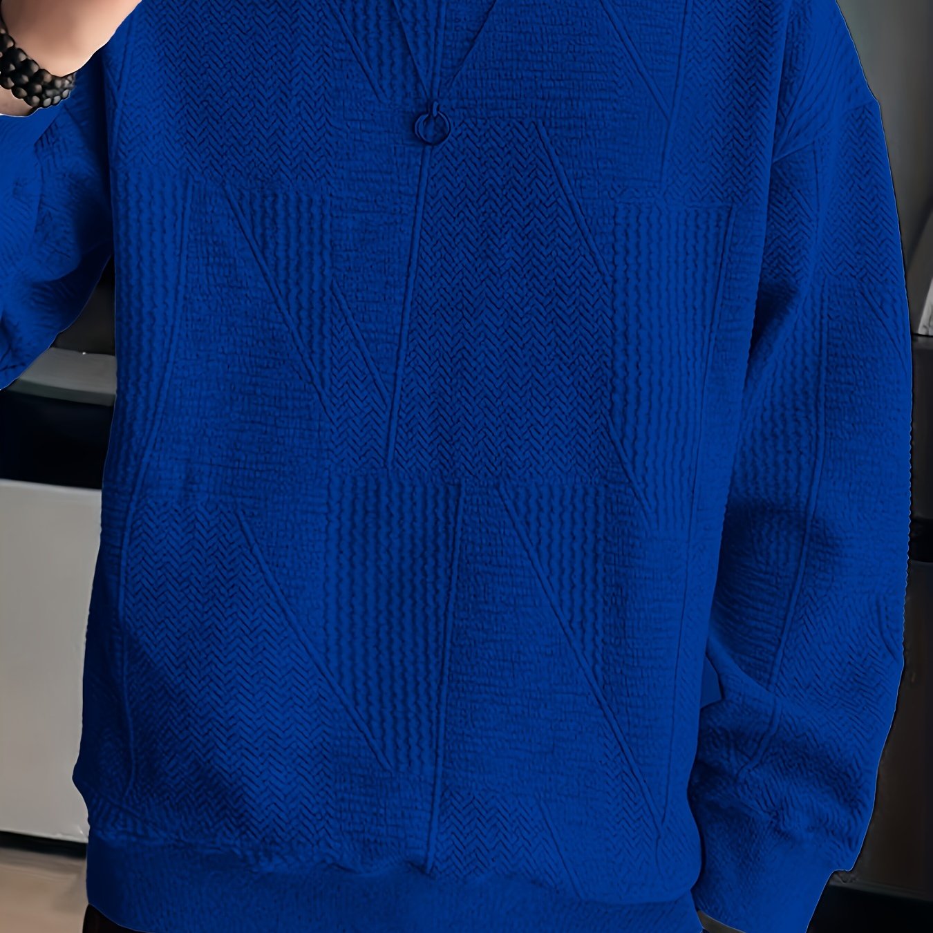 vlovelaw Men's Crew Neck Long Sleeve Sweatshirt, Casual Wear, Solid Pullover, Men's Clothing For Spring Fall Winter