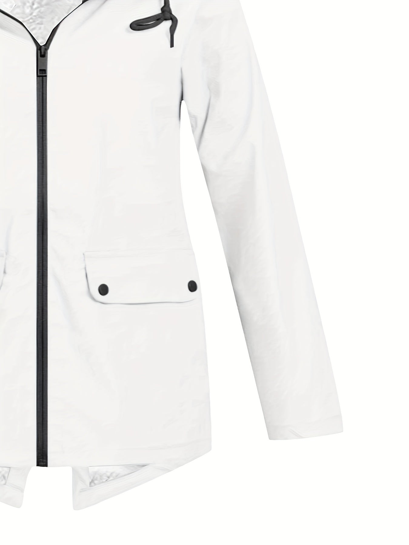 vlovelaw  Plus Size Plush Lined Zipper Jacket, Casual Hooded Jacket With Pockets, Women's Plus Size Clothing