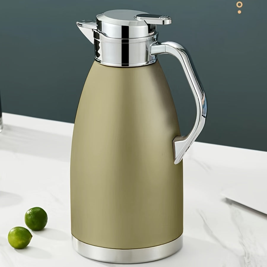 1pc Large Capacity Stainless Steel Insulation Kettle - Coffee Server with Heating, Water Warming, and Storage Functions for Home, Kitchen, Outdoor Camping, and Restaurant Use - Durable, Portable, and Space-Saving Design