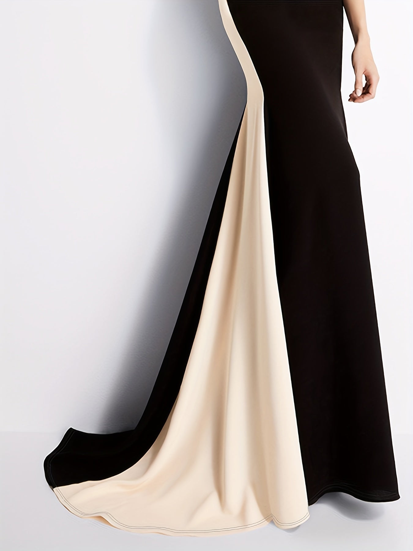 vlovelaw Elegant Color Block Slim Long Dress, Sleeveless Party Evening Bodycon Long Dresses, Women's Clothing