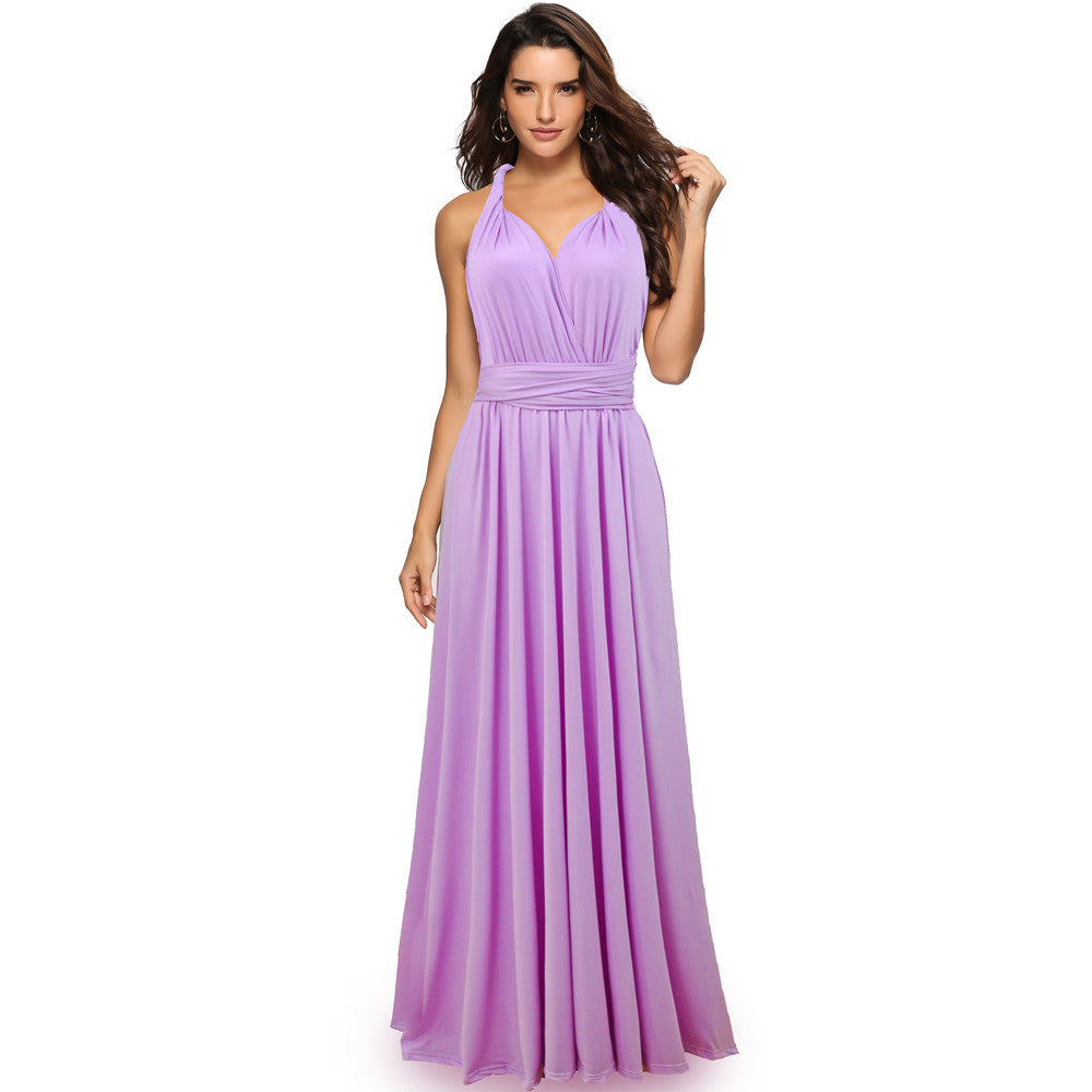 VLOVELAW EBay European and American Cross Backless Sexy Lace-up Dress Long Dress