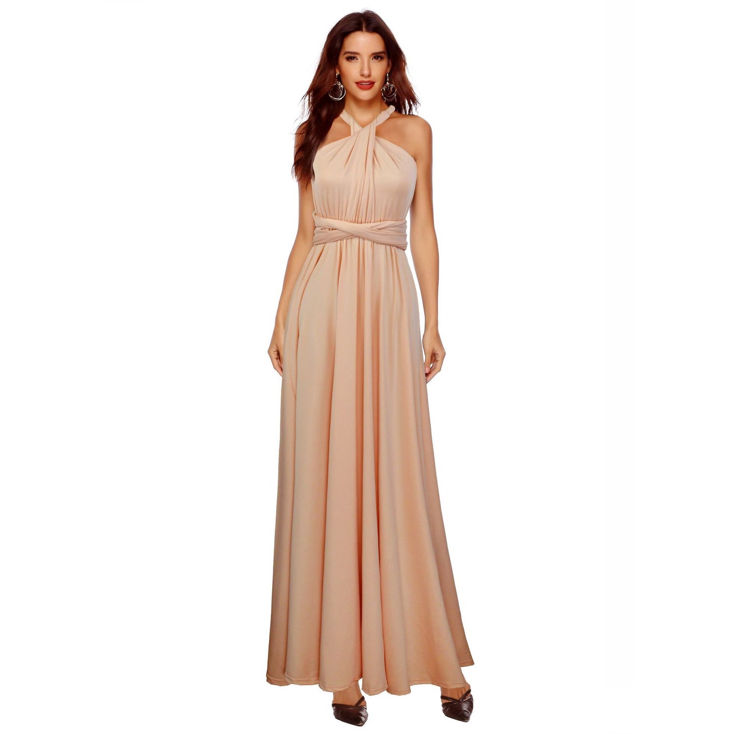 VLOVELAW EBay European and American Cross Backless Sexy Lace-up Dress Long Dress