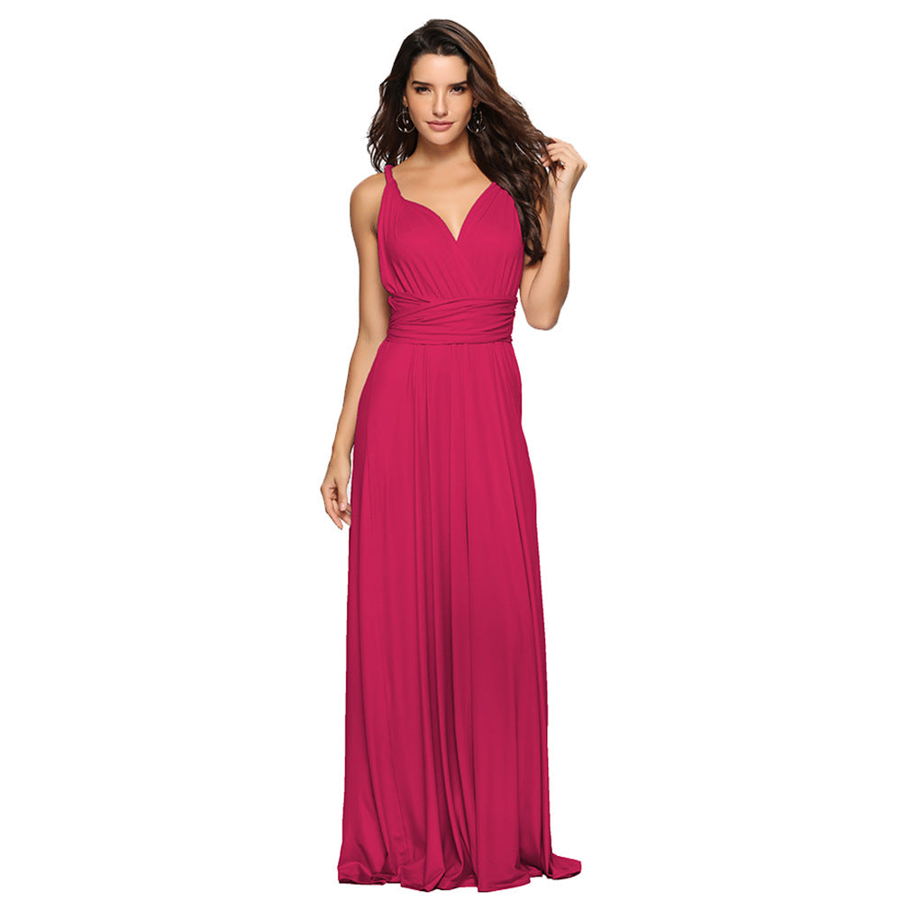 VLOVELAW EBay European and American Cross Backless Sexy Lace-up Dress Long Dress