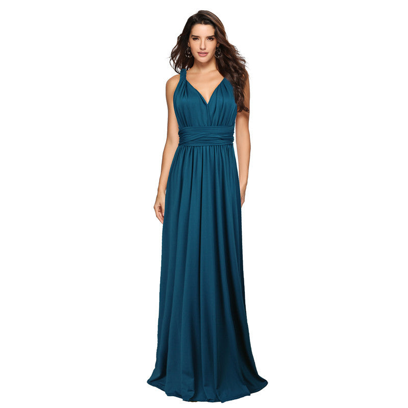 VLOVELAW EBay European and American Cross Backless Sexy Lace-up Dress Long Dress