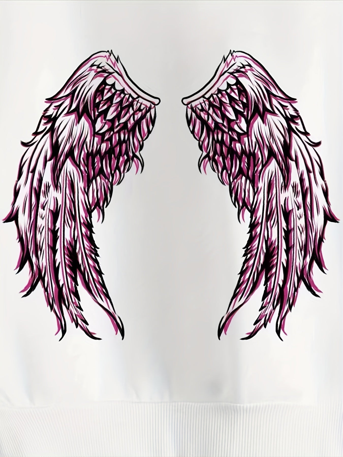 vlovelaw Wings Print Thermal Lined Drawstring Crop Sweatshirt, Long Sleeve Casual Sports Hoodie, Women's Athleisure