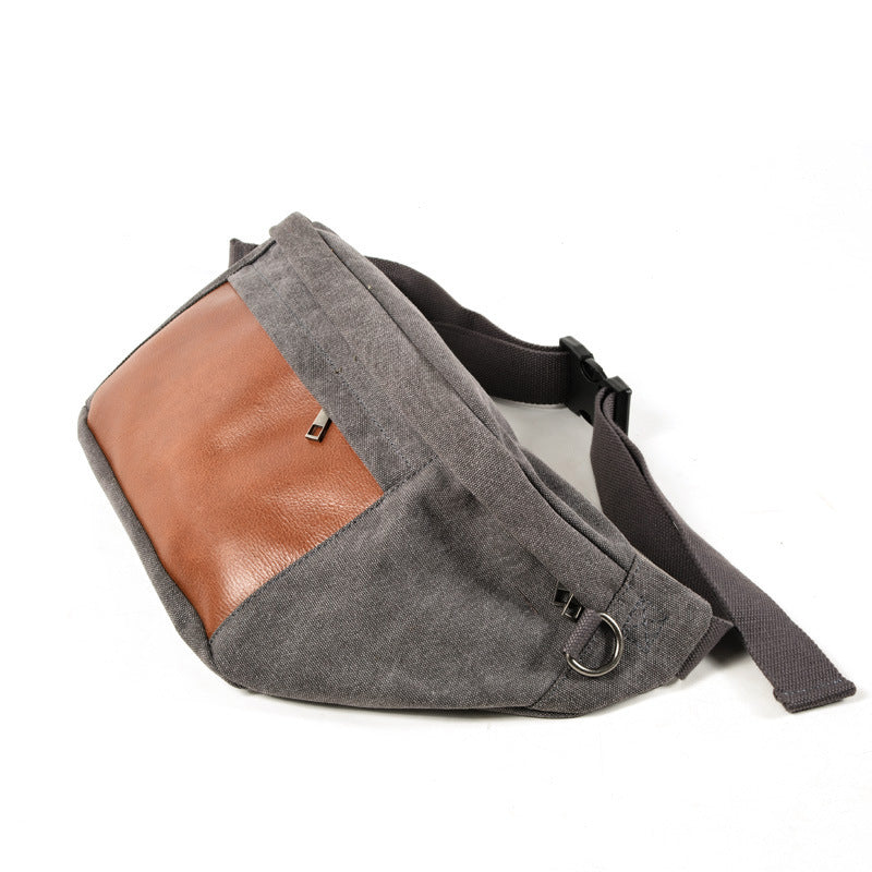 VLOVELAW 2025 Makagawa new fanny pack men's outdoor breast bag canvas messenger bag men's bag waist messenger backpack large capacity breast bag tide