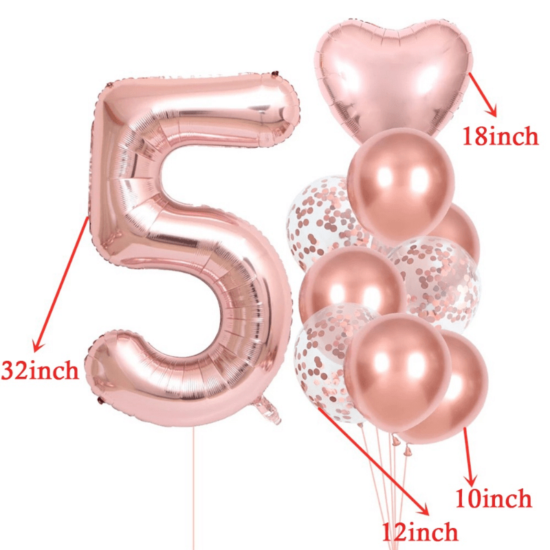 10-Pack Rose Golden Birthday Number Set - Luxurious Decorative Numbers for Parties, Celebrations, and Special Occasions - Perfect for Halloween, Thanksgiving, Christmas, Easter, Eid Al-Adha, and More!