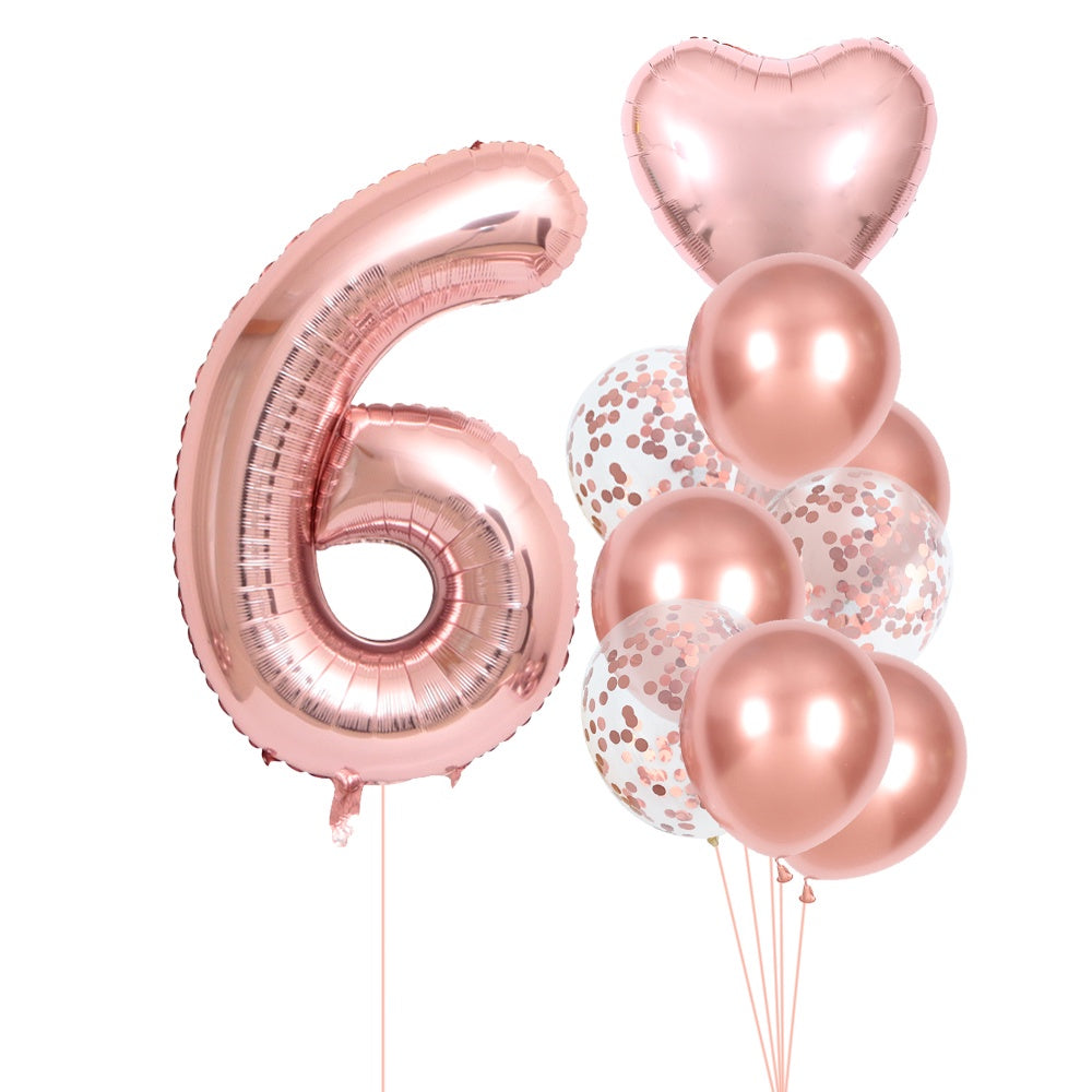 10-Pack Rose Golden Birthday Number Set - Luxurious Decorative Numbers for Parties, Celebrations, and Special Occasions - Perfect for Halloween, Thanksgiving, Christmas, Easter, Eid Al-Adha, and More!