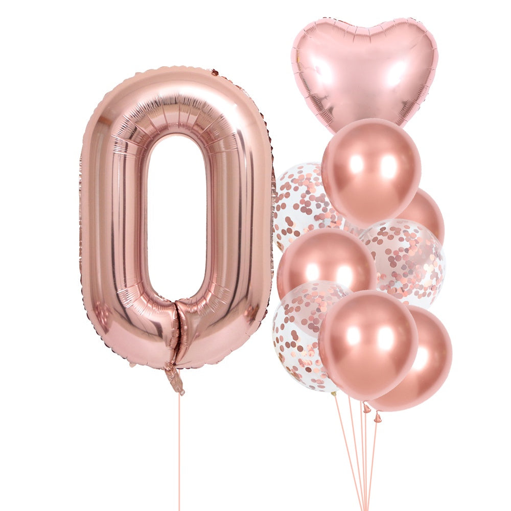 10-Pack Rose Golden Birthday Number Set - Luxurious Decorative Numbers for Parties, Celebrations, and Special Occasions - Perfect for Halloween, Thanksgiving, Christmas, Easter, Eid Al-Adha, and More!