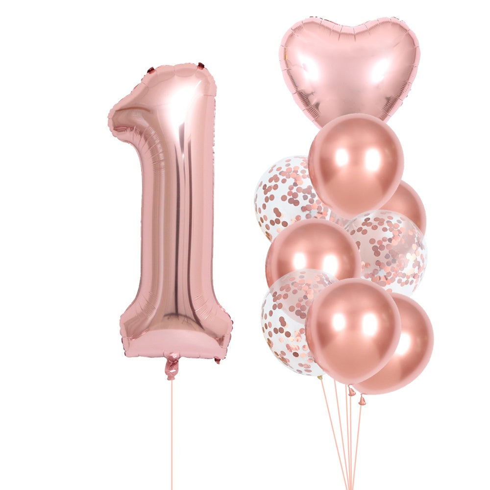 10-Pack Rose Golden Birthday Number Set - Luxurious Decorative Numbers for Parties, Celebrations, and Special Occasions - Perfect for Halloween, Thanksgiving, Christmas, Easter, Eid Al-Adha, and More!