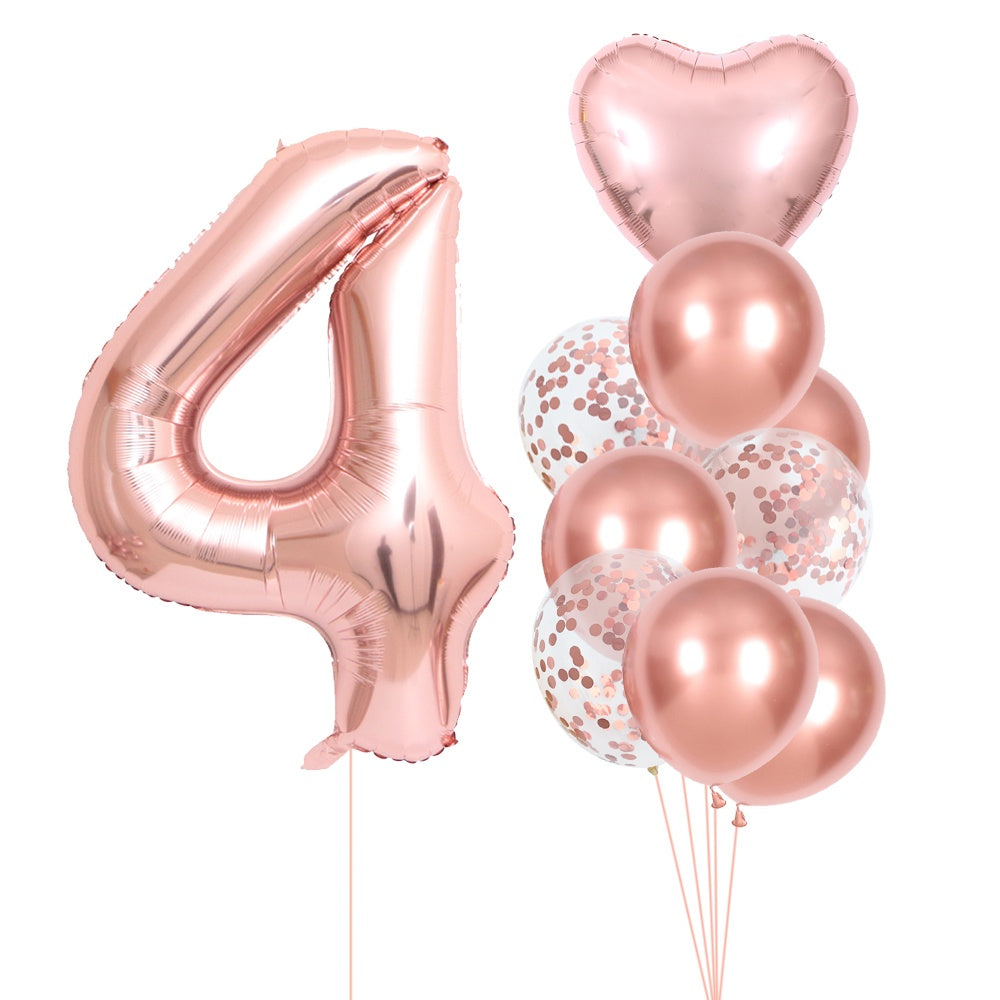 10-Pack Rose Golden Birthday Number Set - Luxurious Decorative Numbers for Parties, Celebrations, and Special Occasions - Perfect for Halloween, Thanksgiving, Christmas, Easter, Eid Al-Adha, and More!