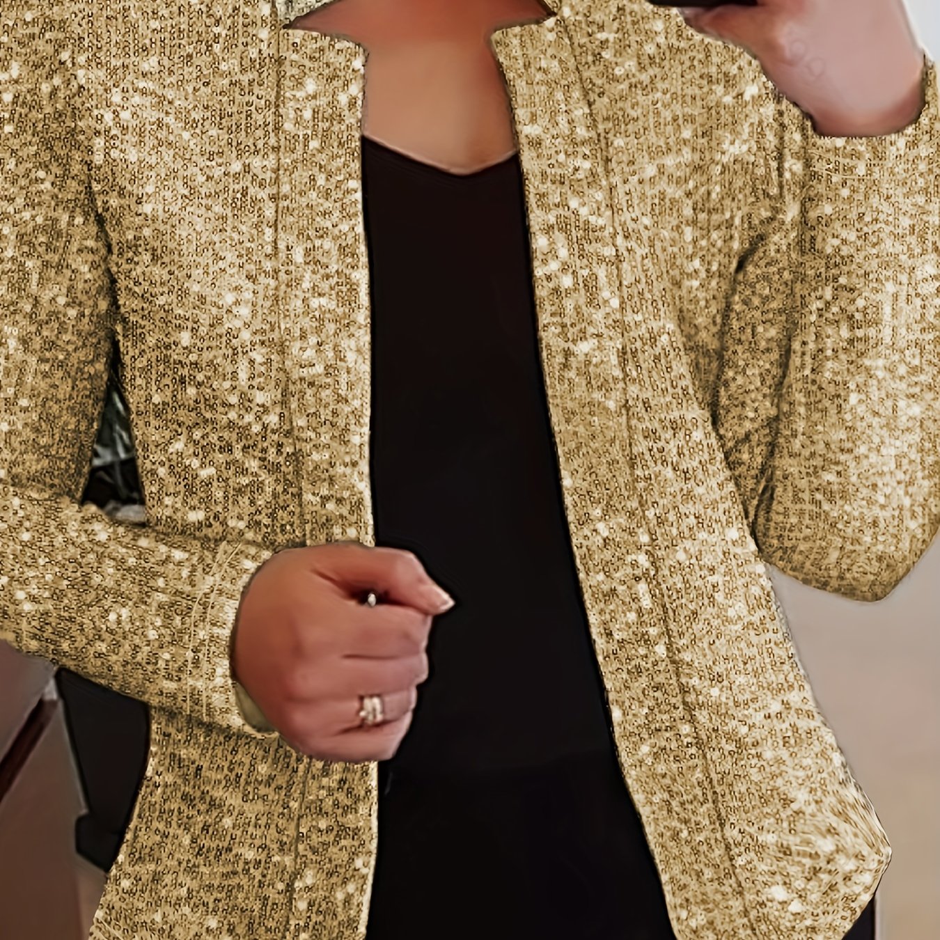 Open Front Blazer, Casual Long Sleeve Blazer, Women's Clothing