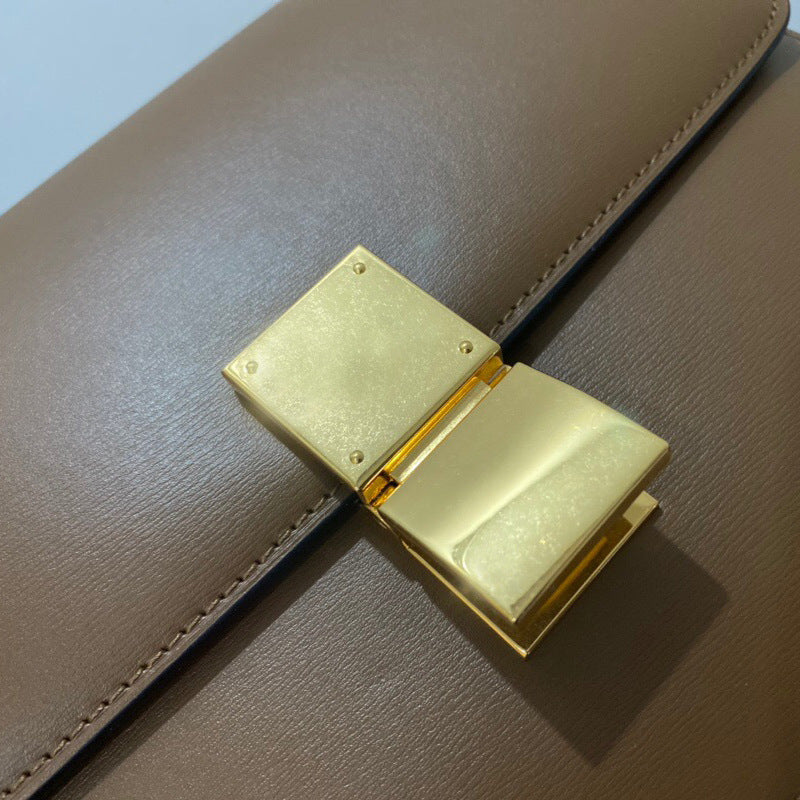 VLOVELAW 2025 popular new fashion cowhide tofu bag leather box bag simple retro small square bag shoulder messenger flight attendant bag
