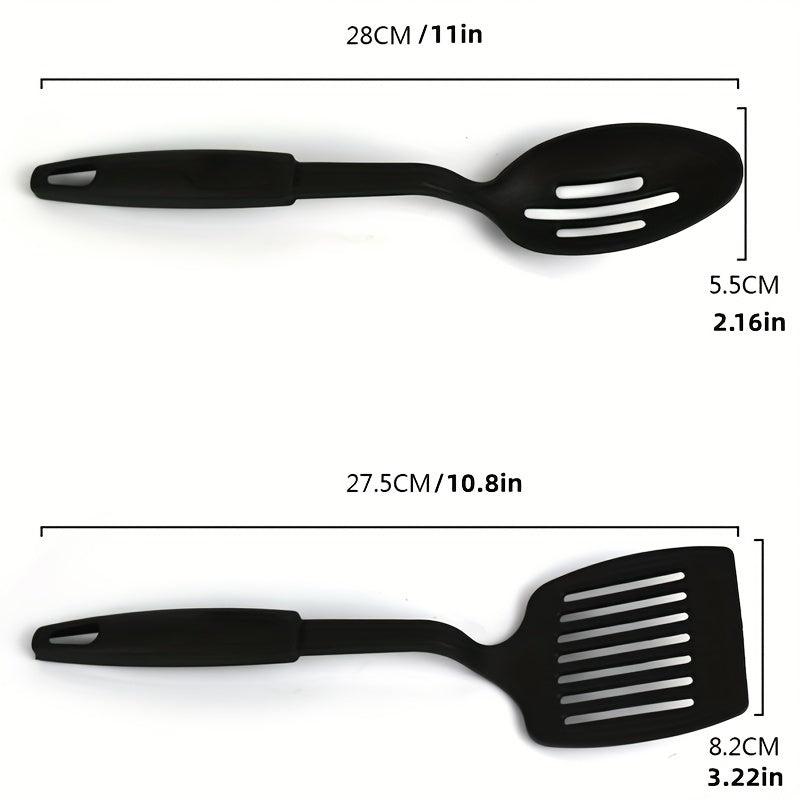 6pcs, Kitchen Utensils Set, Including Ladle, Spoon, Slotted Spoons, Spatula, Slotted Turner, Spaghetti Server, PC Plastic Kitchenware Set, Kitchen Gadgets, Kitchen Accessories, Home Kitchen Items
