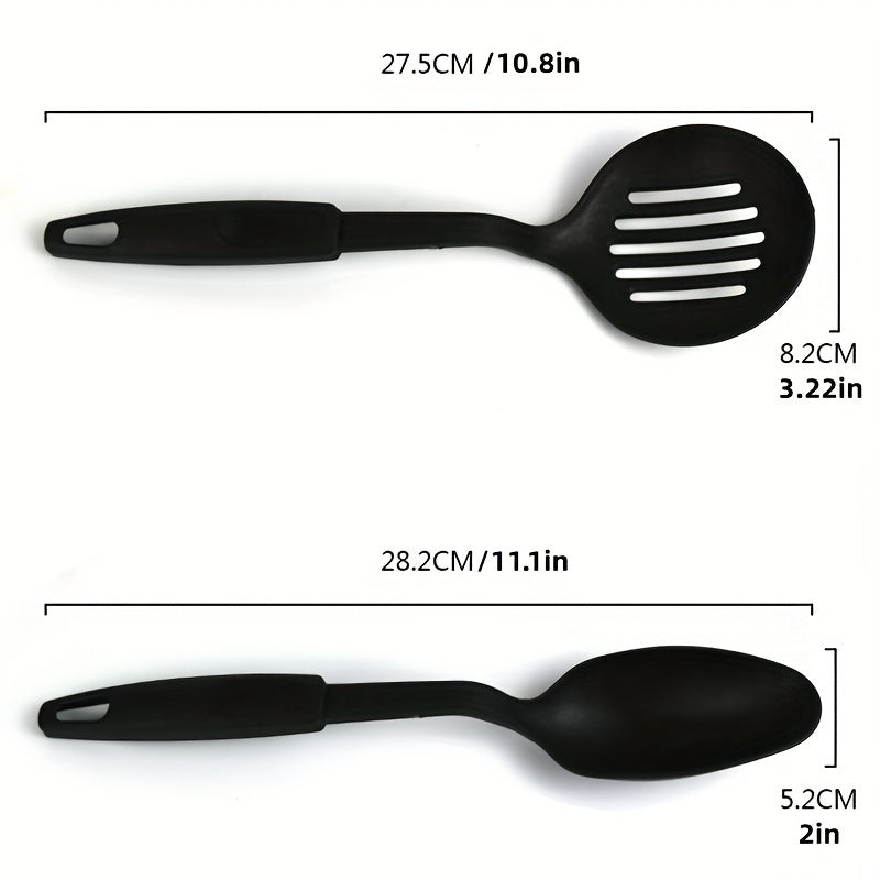 6pcs, Kitchen Utensils Set, Including Ladle, Spoon, Slotted Spoons, Spatula, Slotted Turner, Spaghetti Server, PC Plastic Kitchenware Set, Kitchen Gadgets, Kitchen Accessories, Home Kitchen Items
