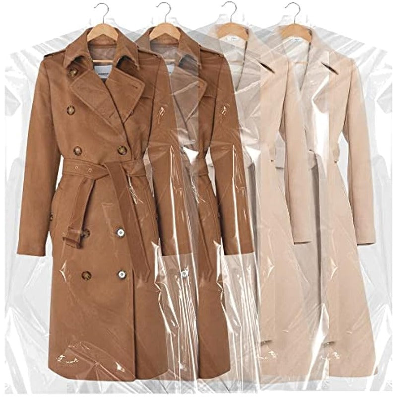 vlovelaw 20pcs 149.99 Cm Plastic Garment Bag Dry Cleaner Bags Clear Plastic Bag Dry Cleaning Laundry Bags For Clothes Cover Hanging Clothes Clothes Storage For Long Dresses Skirt Coat Suit Shirt Jacket