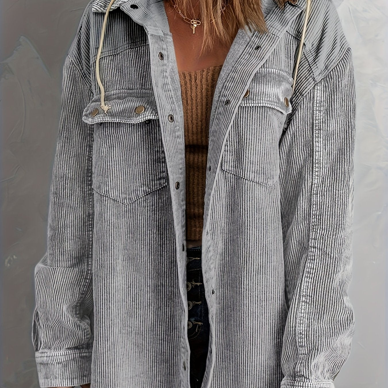 Color Block Long Sleeve Hooded Jacket, Casual Every Day Outerwear For Fall & Winter, Women's Clothing