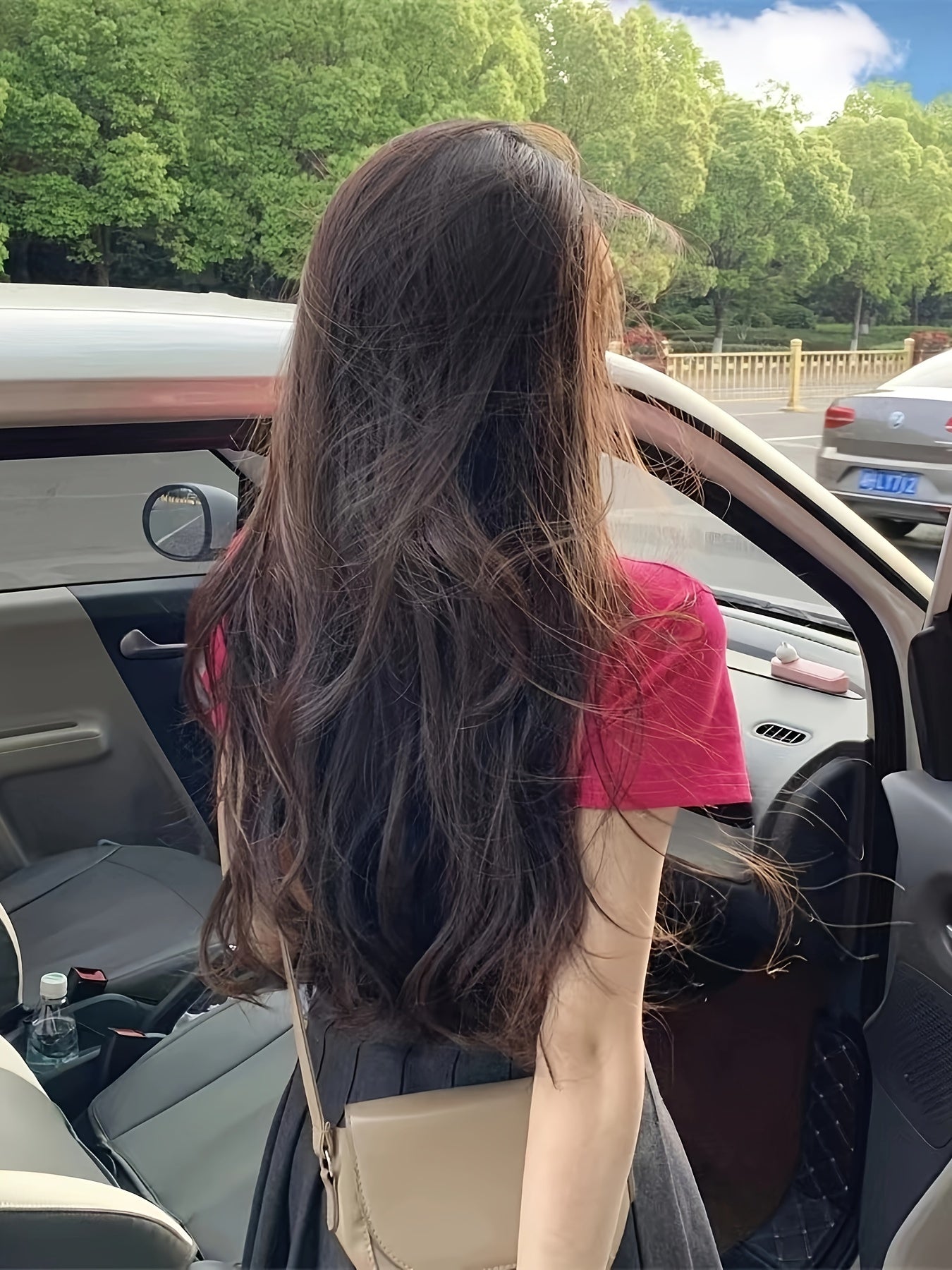 vlovelaw  Cherry Print Color Block Crop T-Shirt, Casual Raglan Sleeve T-Shirt For Spring & Summer, Women's Clothing