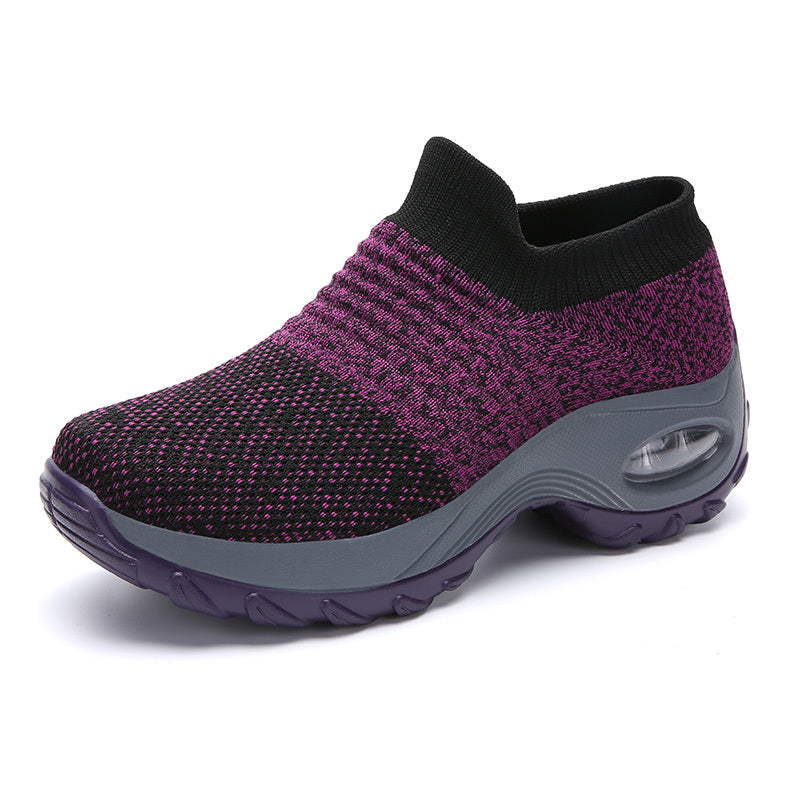 vlovelaw Women's Breathable Knit Sneakers, Comfortable Low Top Slip On Shoes, Women's Air Cushion Shoes