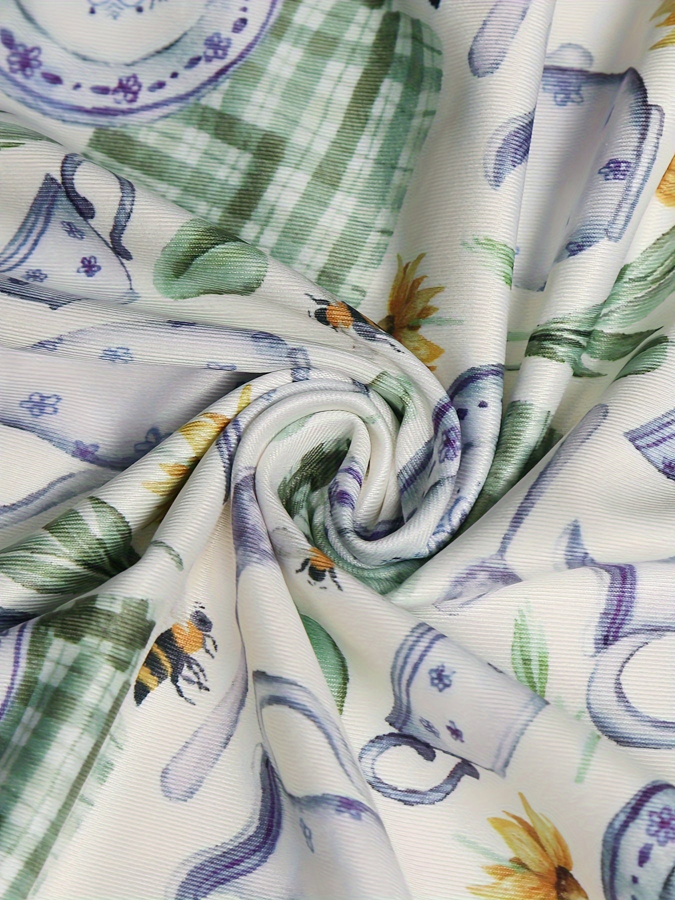 vlovelaw Casual Two-piece Dress Set, Solid Cut Out Long Sleeve Top & Allover Print Cami Dress Outfits, Women's Clothing