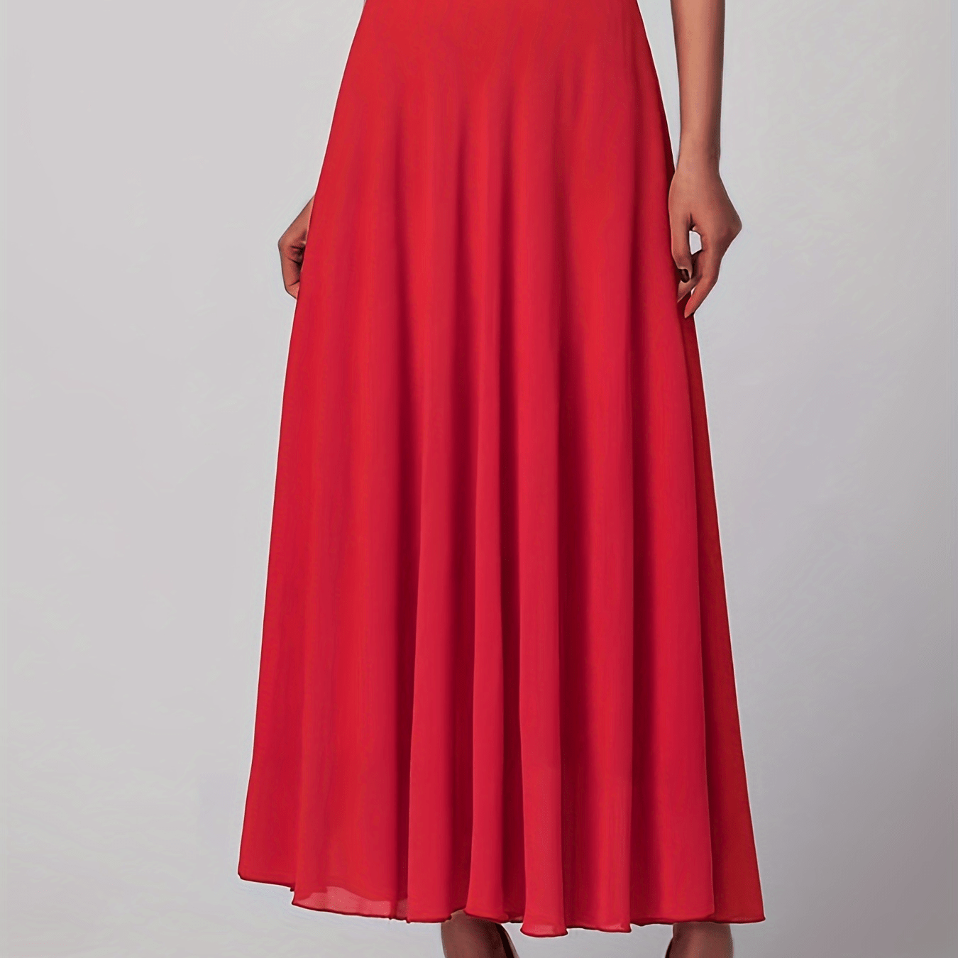 High Waist Chiffon Overlay Skirt, Casual Solid Skirt For Spring & Summer, Women's Clothing