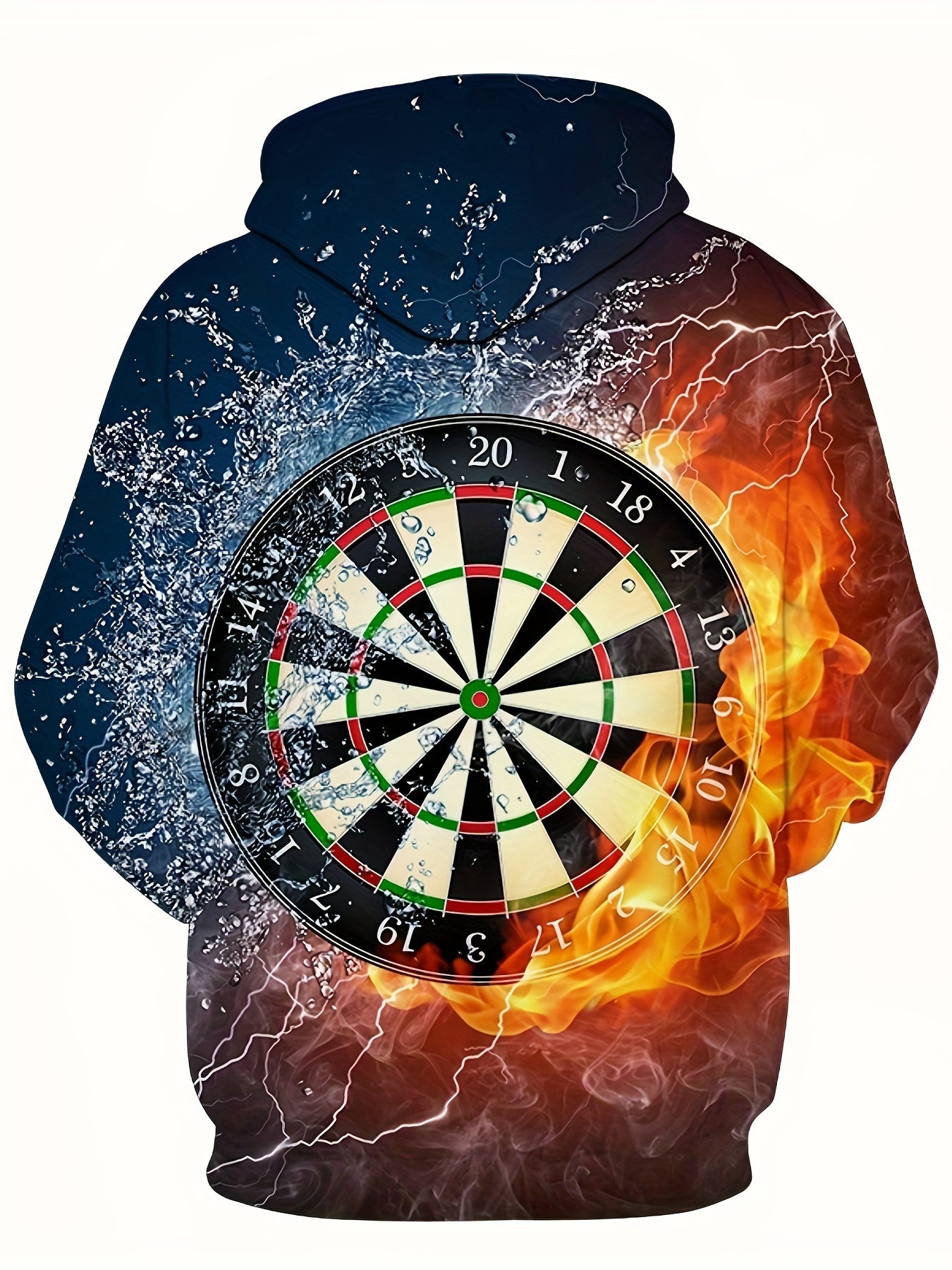 vlovelaw vlovelaw Darts Print Hoodies For Men, Graphic Hoodie With Kangaroo Pocket, Comfy Loose Trendy Hooded Pullover, Mens Clothing For Autumn Winter