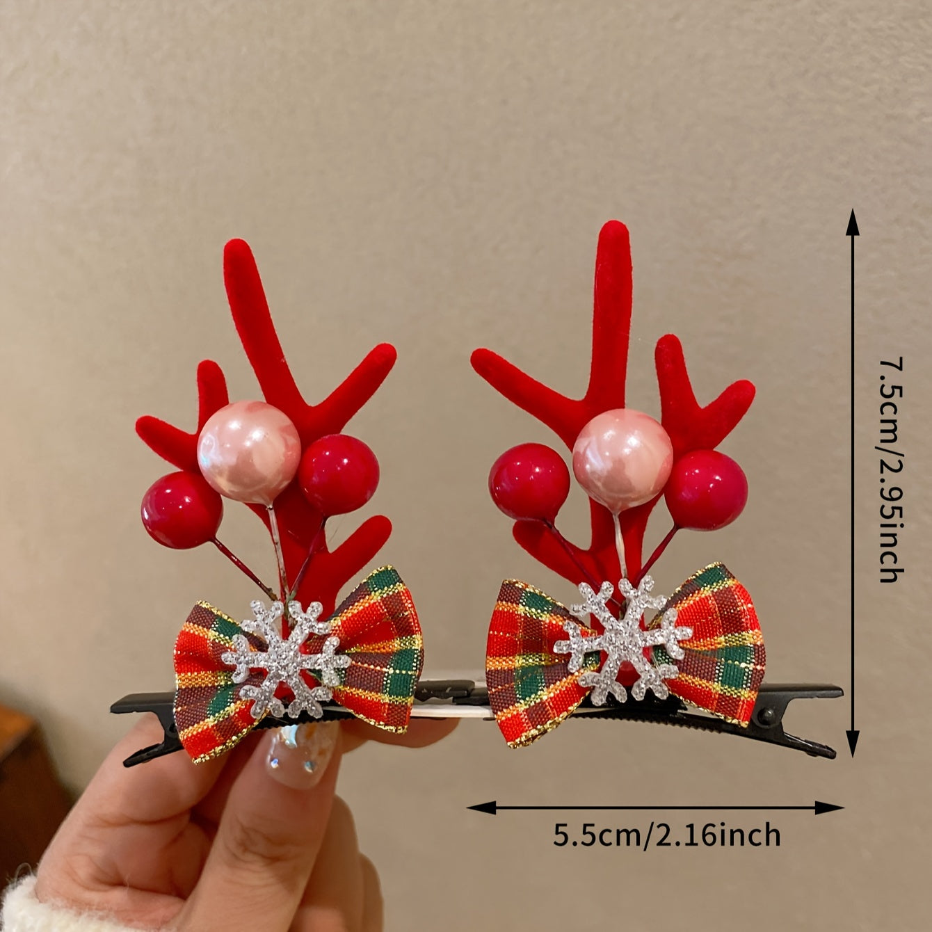 10pcs Festive Christmas Hair Accessories Set - Adorable Elk Antler & Bow Designs, Durable PVC Material, Perfect for Holiday Parties, Gifts, and Winter Fashion