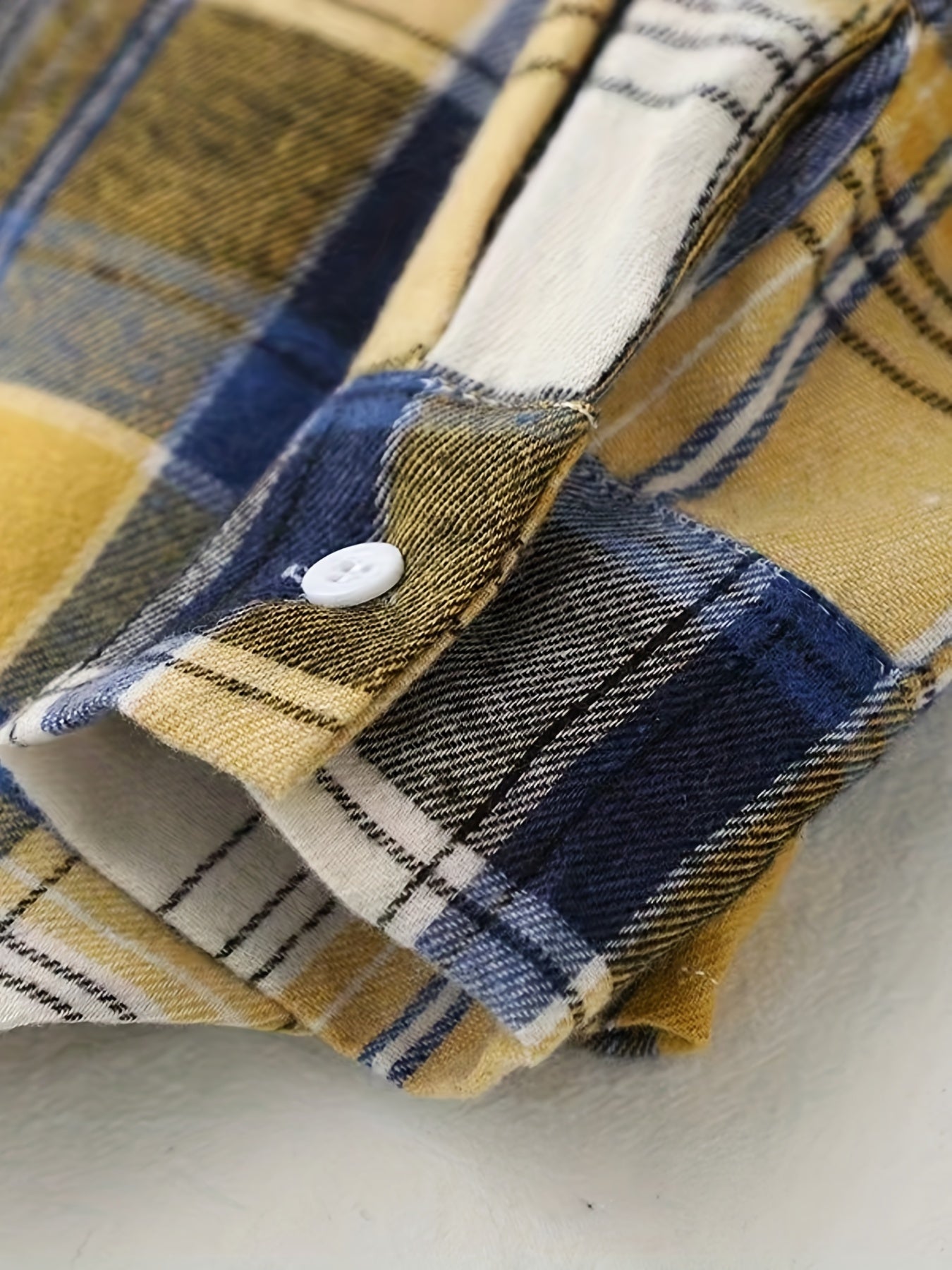 Plaid Shirt With Pocket, Long Sleeve Button Up Casual Top For Spring & Fall, Women's Clothing