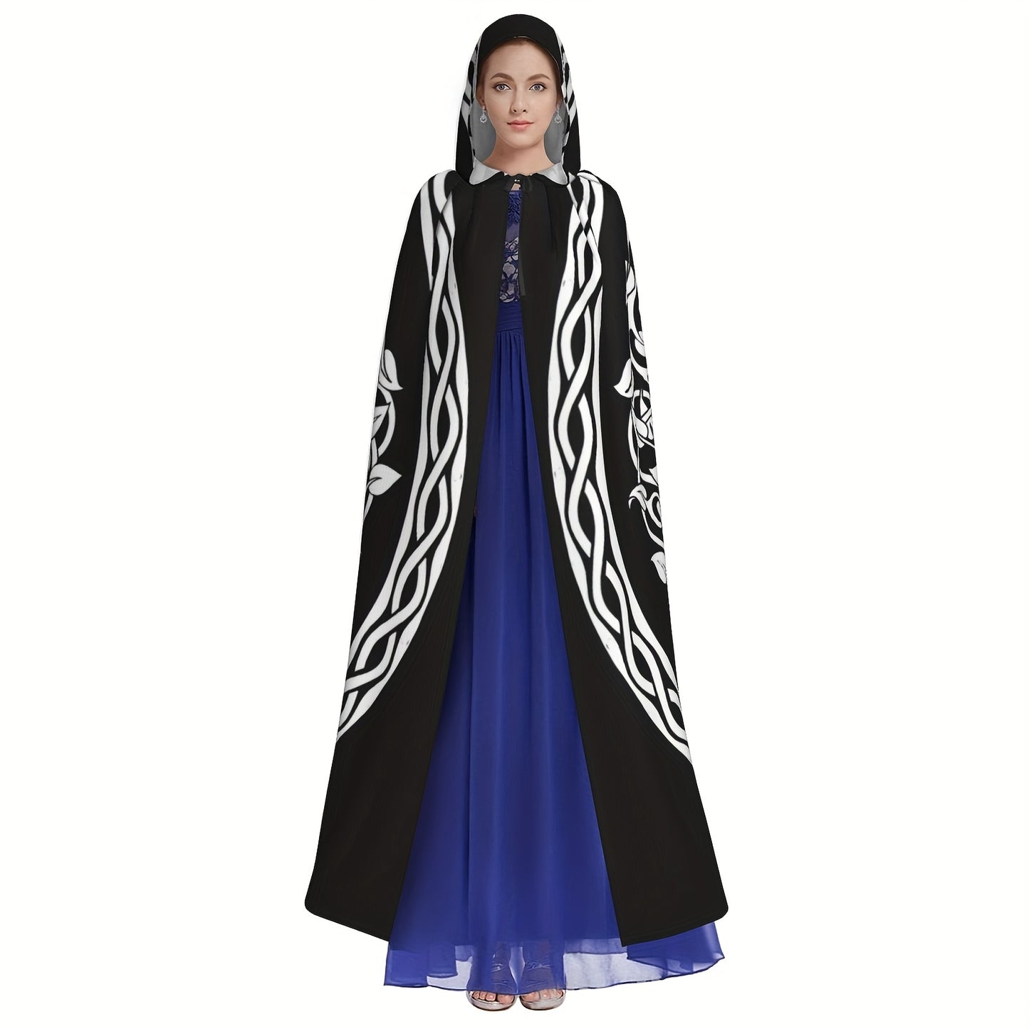 vlovelaw 1pc, Nordic Style Viking Goddess Celtic Life Tree Halloween Witch Hooded Robe Cloak Shawl Cosplay For Adult Men Women, Party Favors Supplies Dresses Clothes Gifts, 147.32*152.4cm
