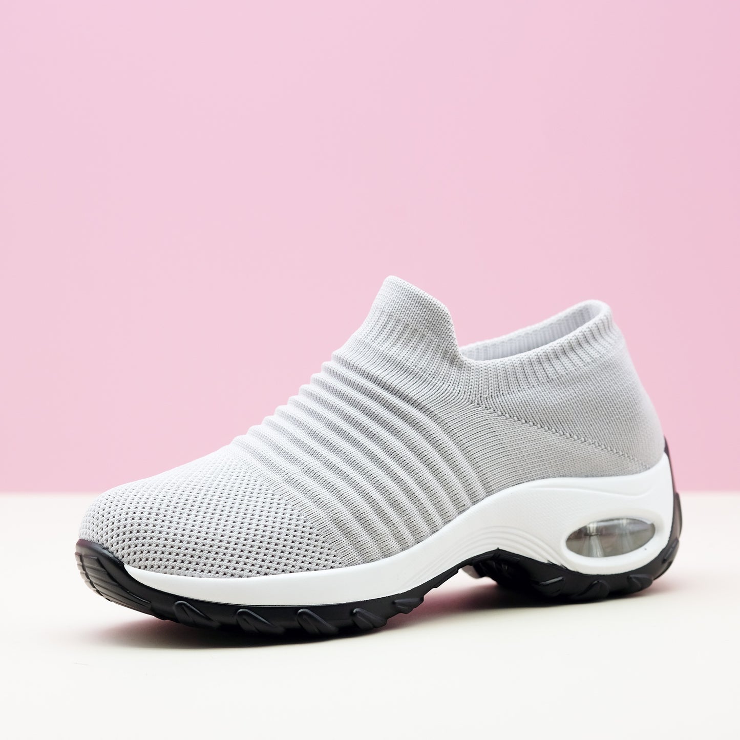 vlovelaw Women's Breathable Knit Sneakers, Comfortable Low Top Slip On Shoes, Women's Air Cushion Shoes