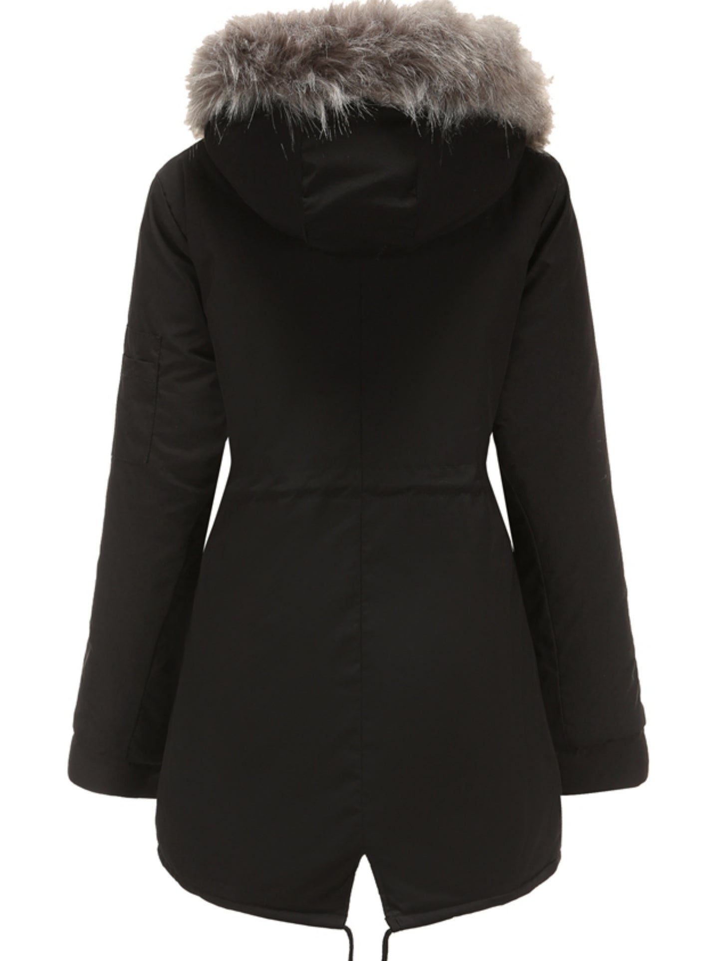 Cozy Faux Fur Lined Parka Hoodie - Soft, Thermal, Long Sleeve, Drawstring Waist, Zip-up, Casual, Warm Winter Coat for Women - Fall and Winter Essential