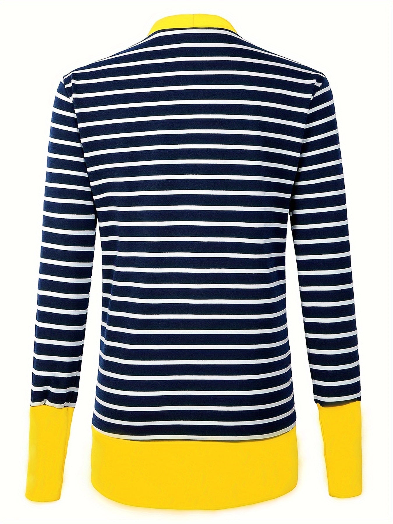 vlovelaw Striped Button Down Knit Cardigan, Casual V Neck Long Sleeve Cardigan For Spring & Fall, Women's Clothing