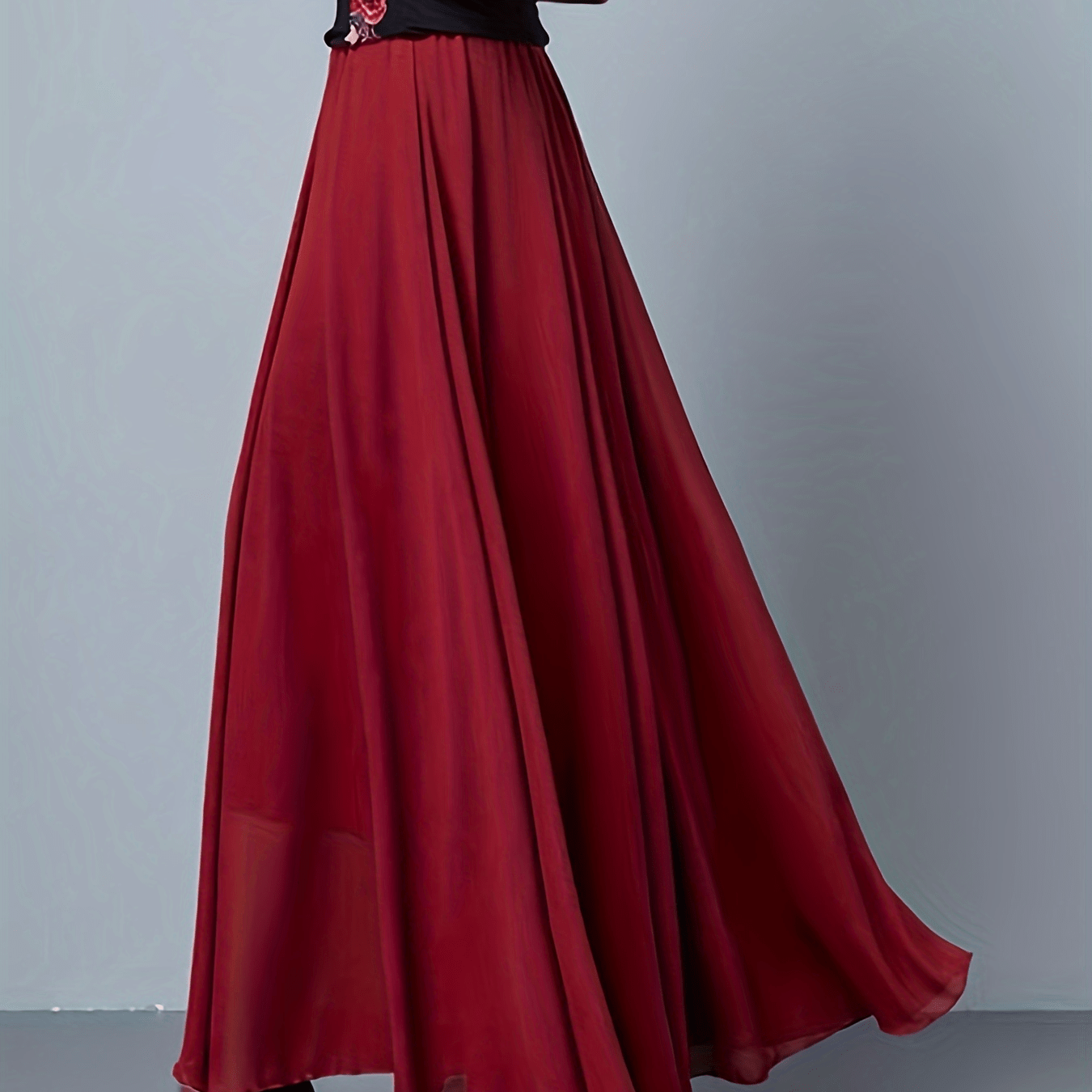 High Waist Chiffon Overlay Skirt, Casual Solid Skirt For Spring & Summer, Women's Clothing