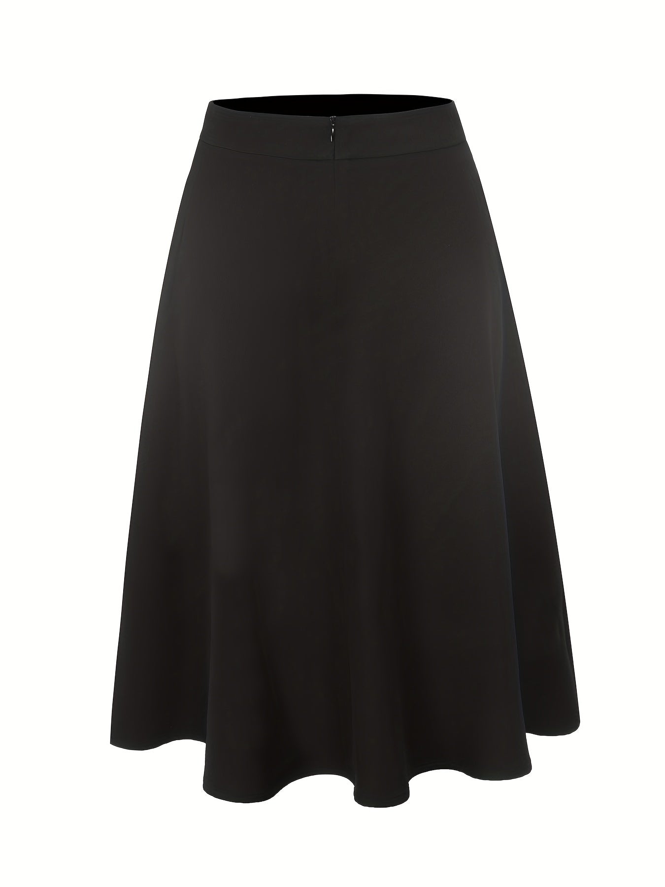 Button Front Pocket Skirt, Casual Solid Every Day Skirt, Women's Clothing