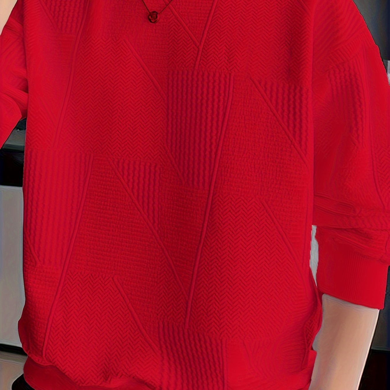 vlovelaw Men's Crew Neck Long Sleeve Sweatshirt, Casual Wear, Solid Pullover, Men's Clothing For Spring Fall Winter