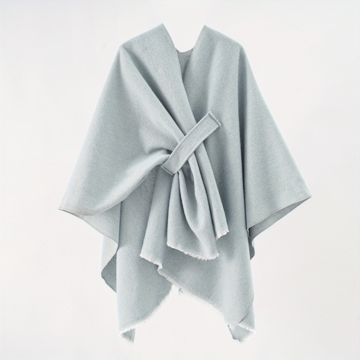 Solid Color Comfortable Shawl With Sleeves, Multifunctional Outdoor Windproof And Coldproof Cloak