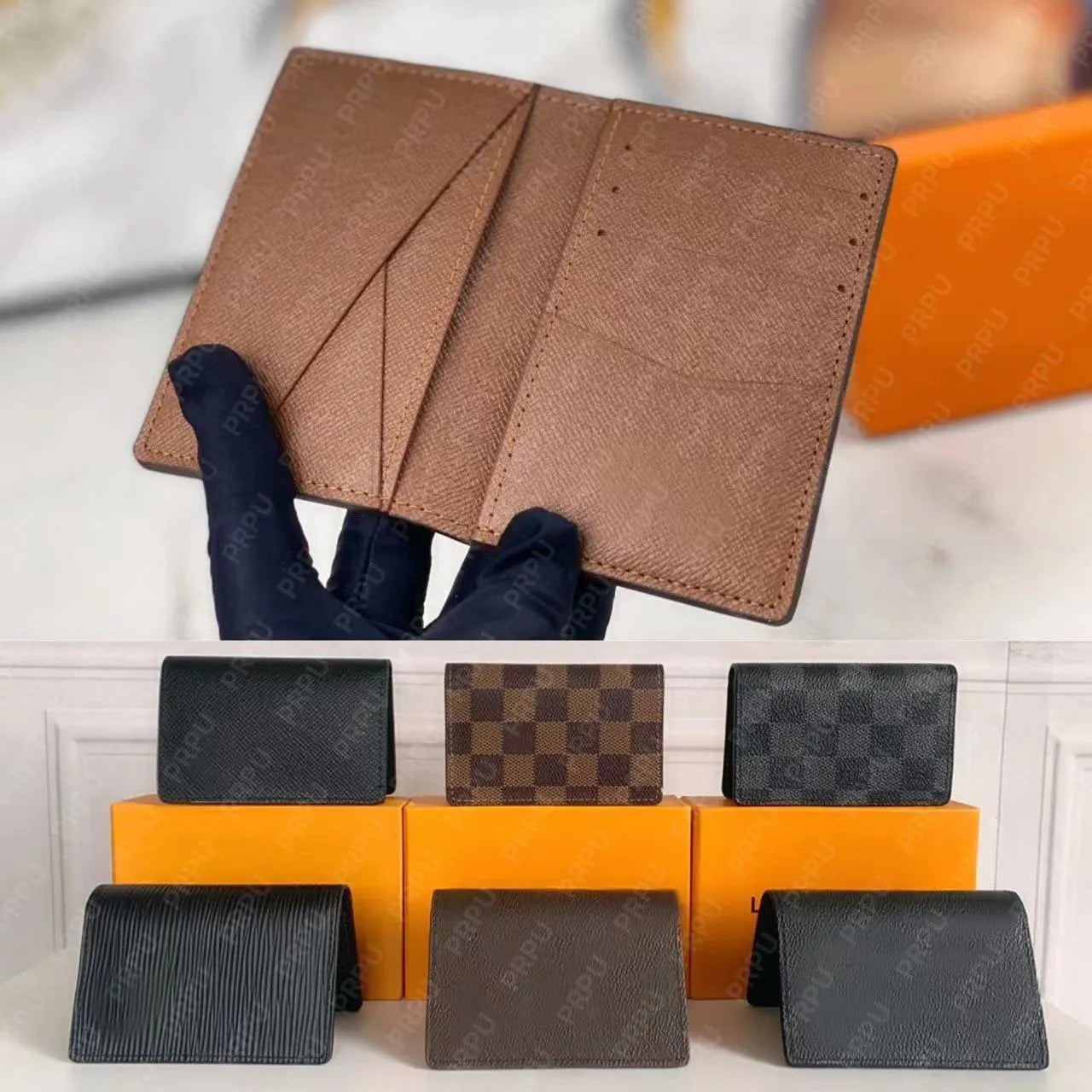Designer wallet womens purse Compact POCKET ORGANIZER Designer Card Holders Fashion Short Luxury Multiple Wallet Key Coin Card Holder Damier Graphite Canvas PRPU